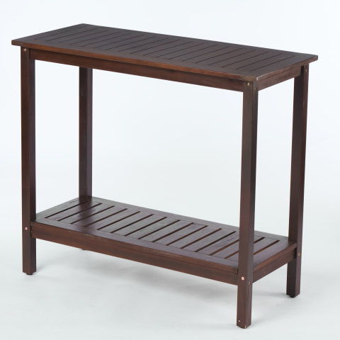 Workstation For Garden Balcony Garage, Acacia Console Potting Table - Brown