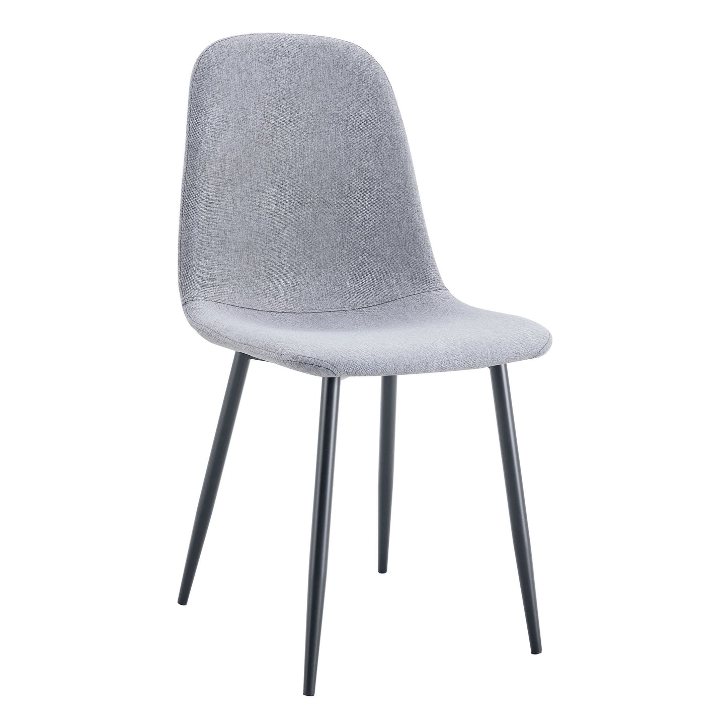 (Set of 4) Fabric Back And Metal Combined Spoon Chairs Perfectly Matching Minimalist And Scandinavian Style Homes - Gray / Black