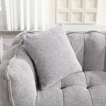 Soft Beanbag Chair With High Resilience Foam Core For Two People - Gray