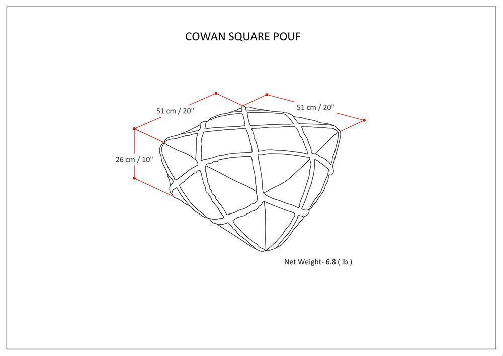 Cowan - Square Pouf - Gray / Natural