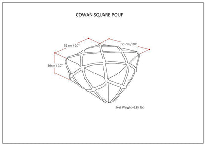 Cowan - Square Pouf - Gray / Natural