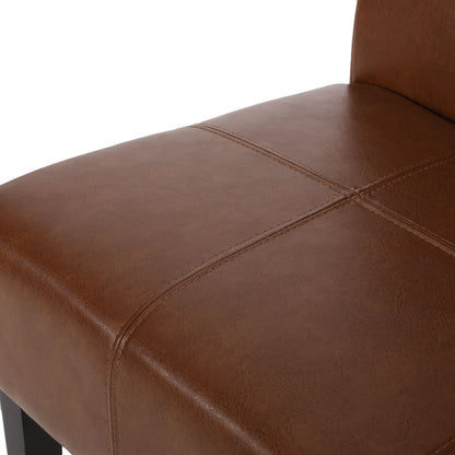 Pertica - Dining Chair With T - Stitch Design (Set of 2) - Light Brown