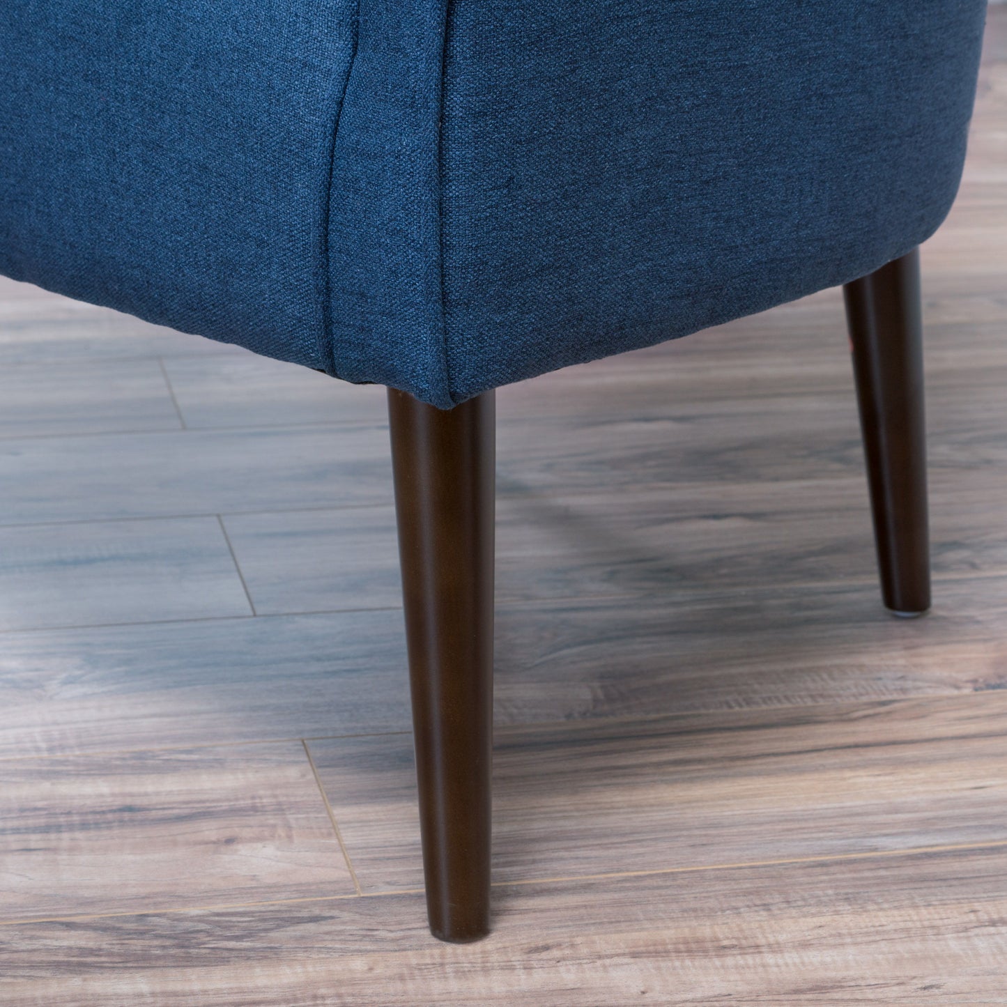 Contemporary Upholstered Club Chair With Button Tufting - Navy Blue
