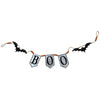 Iron Boo Banner With Bats, For Halloween Holiday Decor - Black / Gray / Orange