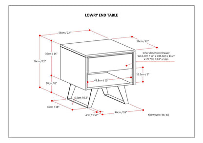 Lowry - End Table - Distressed Golden Wheat