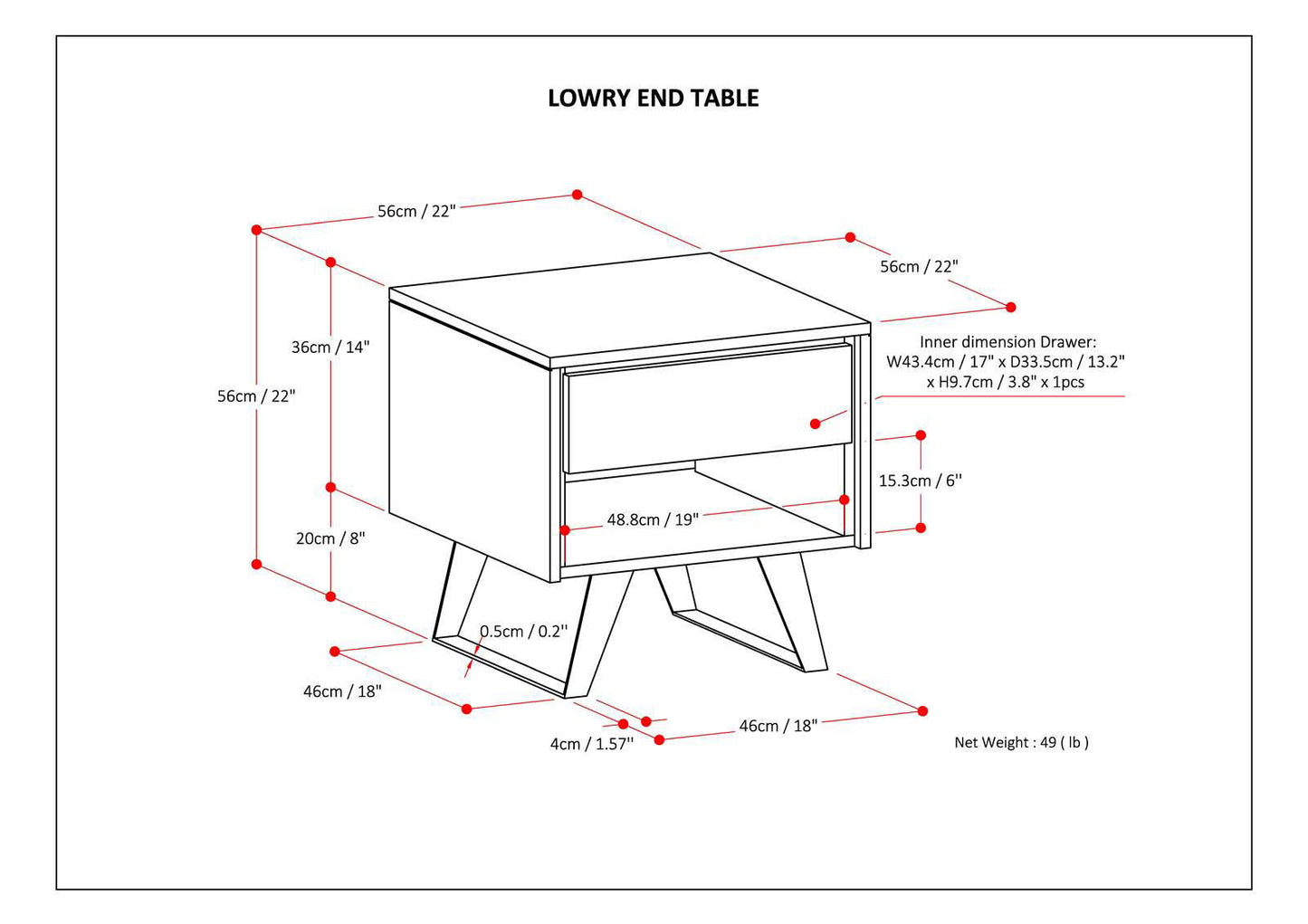 Lowry - End Table - Rustic Natural Aged Brown