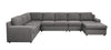 Waylon - 7 Seater U-Shape Sectional Sofa Chaise With Pocket - Gray