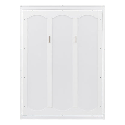 Full Size Murphy Classic Wall Bed With Shelves - White