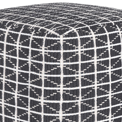 Noreen - Square Pouf - Slate Gray / White