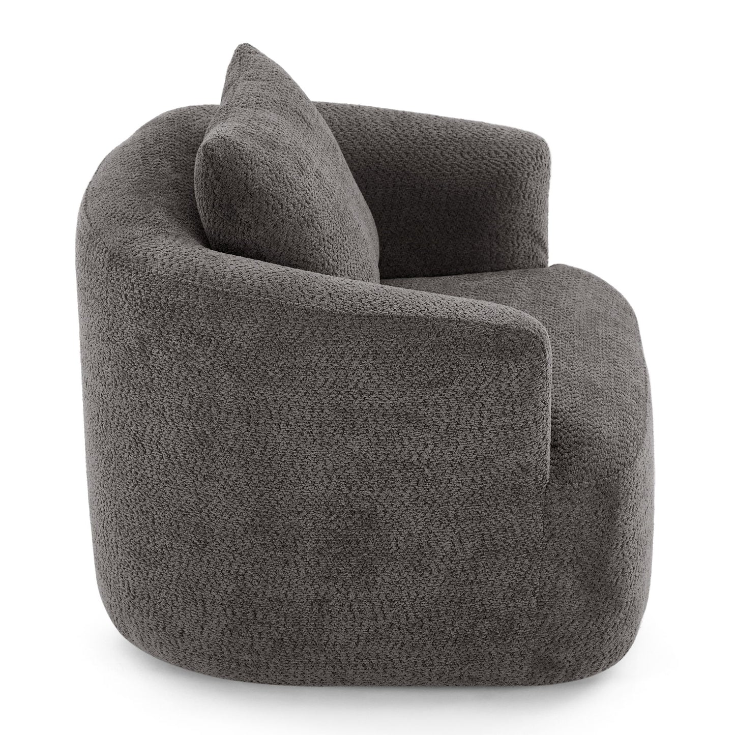 Chenille Upholstered 360ÔøΩÔøΩ Swivel Barrel Sofa Chair With Throw Pillow, Accent Chair For Living Room, Office And Hotel - Gray