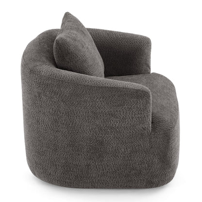 Chenille Upholstered 360ÔøΩÔøΩ Swivel Barrel Sofa Chair With Throw Pillow, Accent Chair For Living Room, Office And Hotel - Gray