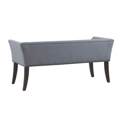 Accent Bench With Low Back And Flared Arms - Slate Blue