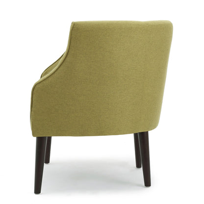 Contemporary Upholstered Club Chair With Button Tufting - Green