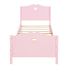 Twin Size Platform Bed With Headboard, Footboard And Slat Support - Pink