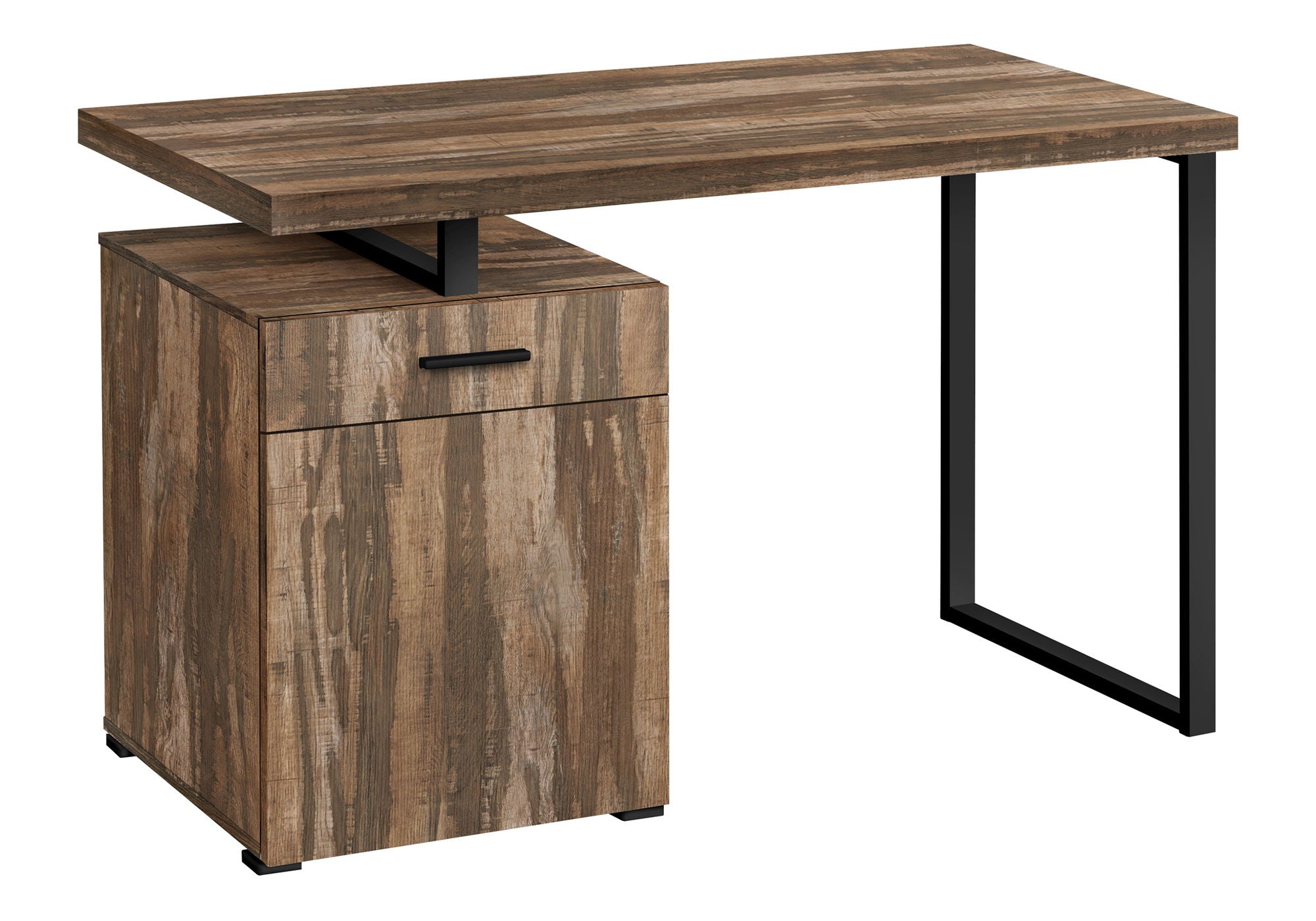 Modern Computer Desk, For Home Office, Laptop, Left, Right Set-Up, Storage Drawers, Work, Contemporary - Brown