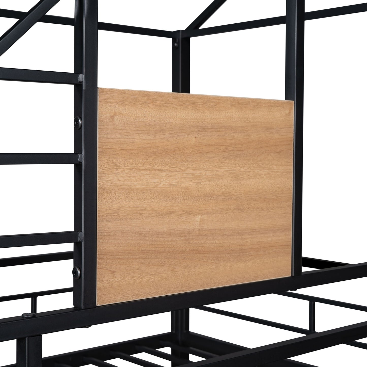 Twin Over Twin Bunk Bed, Housebed With Slide - Black