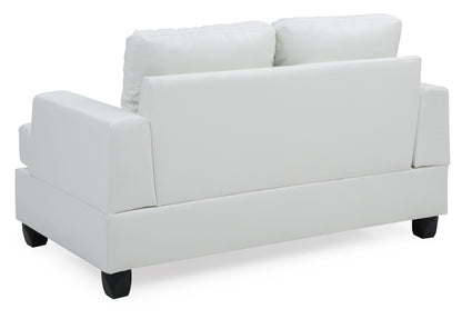 Charming Transitional Loveseat - White