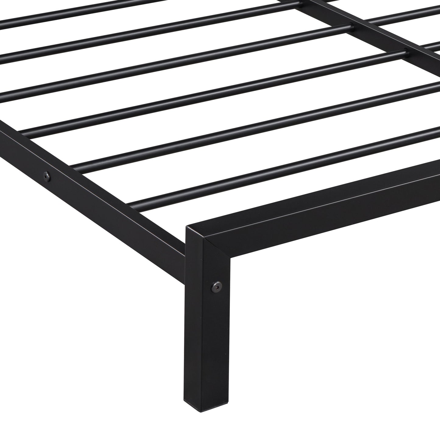 Twin Size Platform Bed With House-Shaped Headboard Design - Black