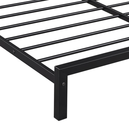 Twin Size Platform Bed With House-Shaped Headboard Design - Black