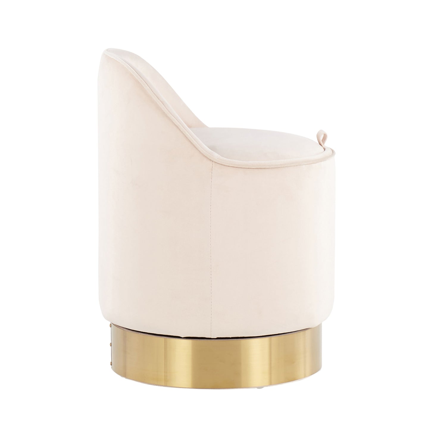 Marla - Contemporary / Glam Vanity Stool - Gold / Cream