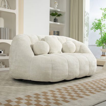 High Back Bean Bag Sofa Couch For Adults And Kids, Comfortable Lounger, Indoor & Outdoor Use - White