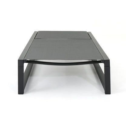 Chaise Lounge (Set of 2), Outdoor Patio Lounge Chairs With 5 Reclining Positions - Black / Gray