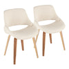 Fabrico - Mid-Century Modern Dining Chair (Set of 2) - Cream / Zebra