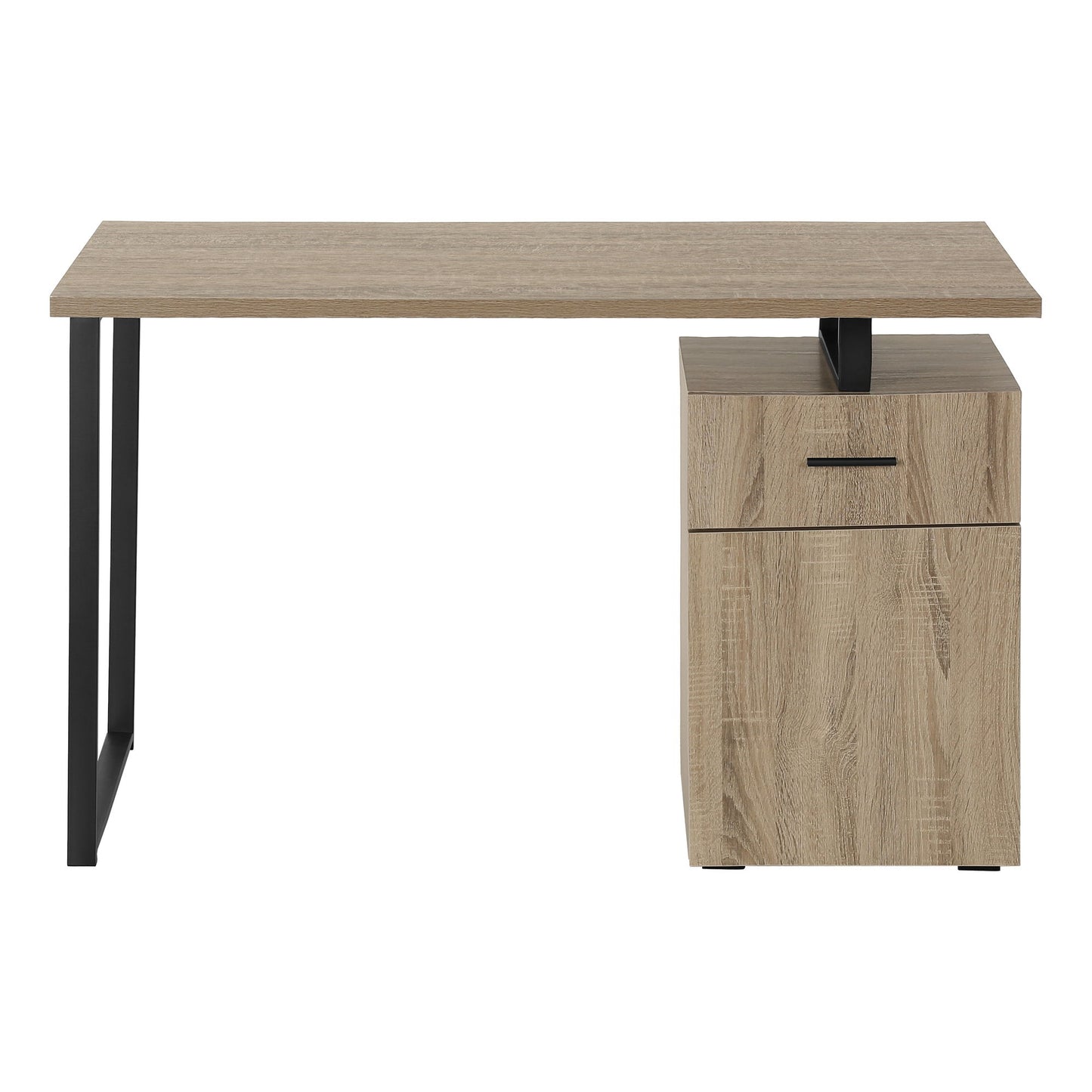 Computer Desk, Home Office, Laptop, Left, Right Set-Up, Storage Drawers, Work, Contemporary, Modern - Taupe