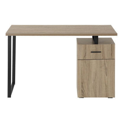 Computer Desk, Home Office, Laptop, Left, Right Set-Up, Storage Drawers, Work, Contemporary, Modern - Taupe