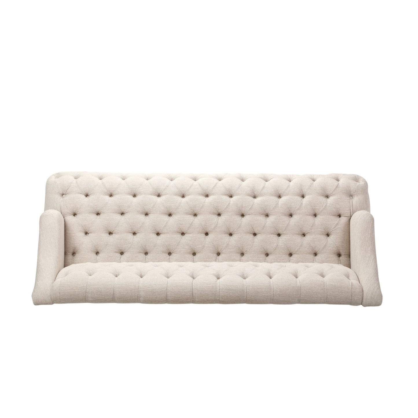 Comfy 3 Seat Sofa With Wooden Legs, For Living Room And Study - Beige