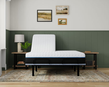 Copper Lux - 14" Split Top King Plush Memory Foam Mattress With Phase Change Cooling Fabric - White / Gray