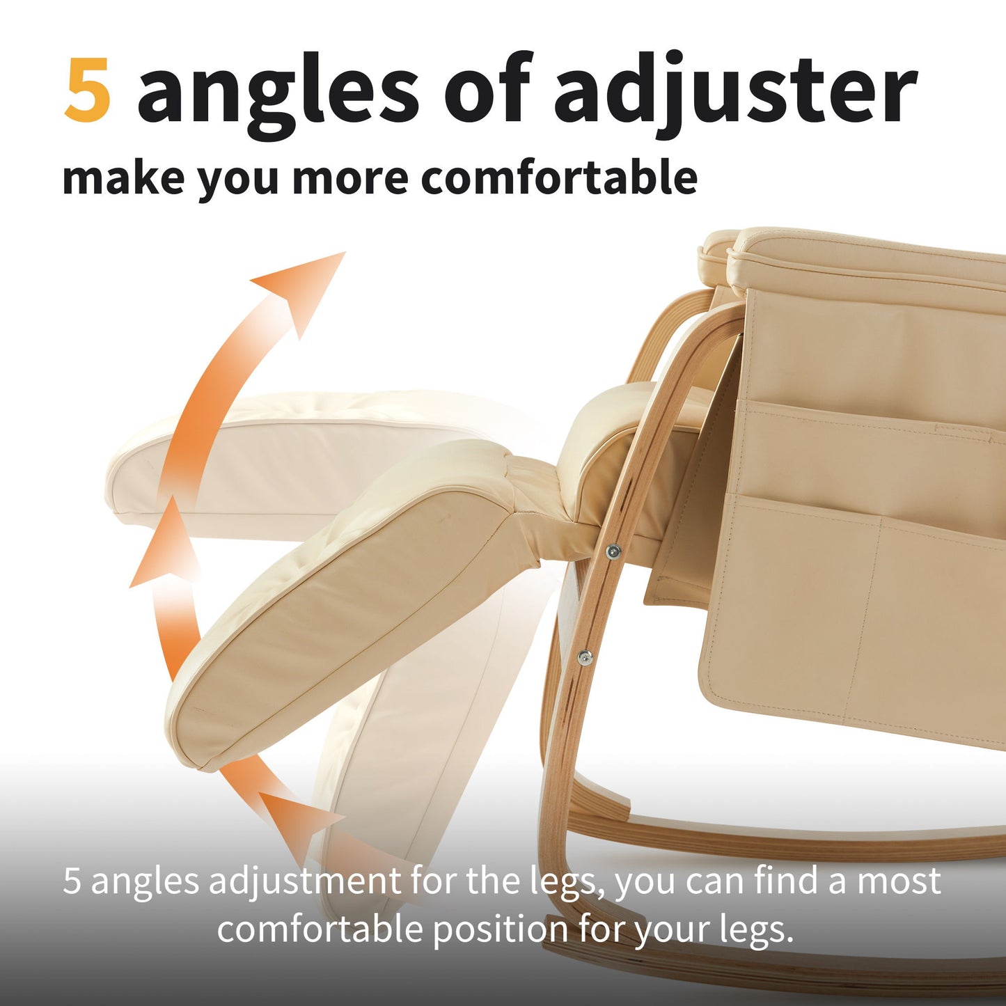 Massage Comfortable Relax Rocking Chair - Cream