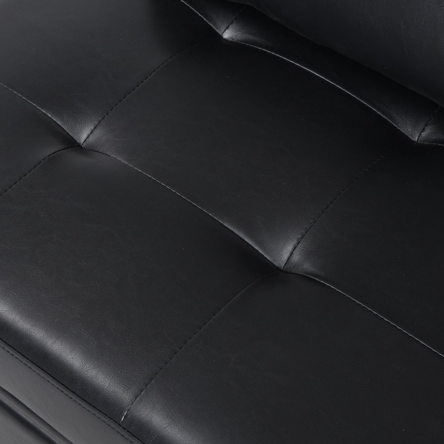Folding Ottoman Sofa Bed Multi Functional Space Saving Design - Black