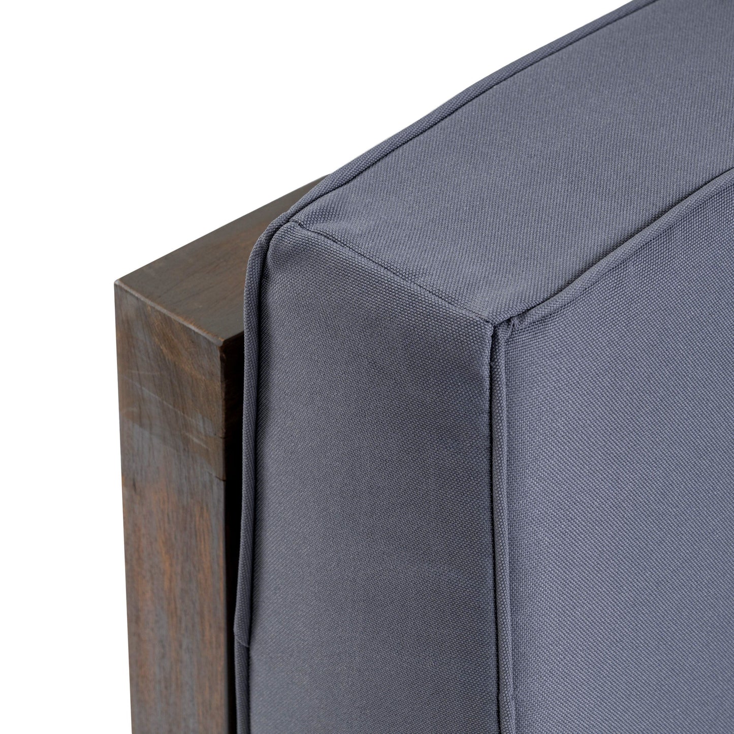 Outdoor Club Chair, Acacia Wood Patio Chair With Fabric Cushion For Backyard, Poolside, Garden Or Porch - Gray