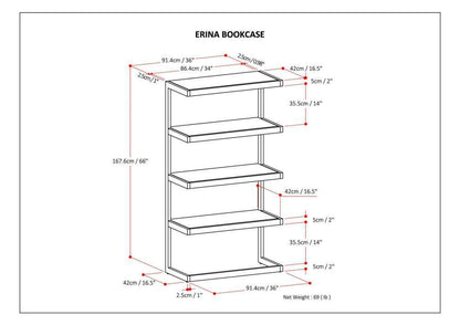 Erina - Bookcase - Distressed Golden Wheat