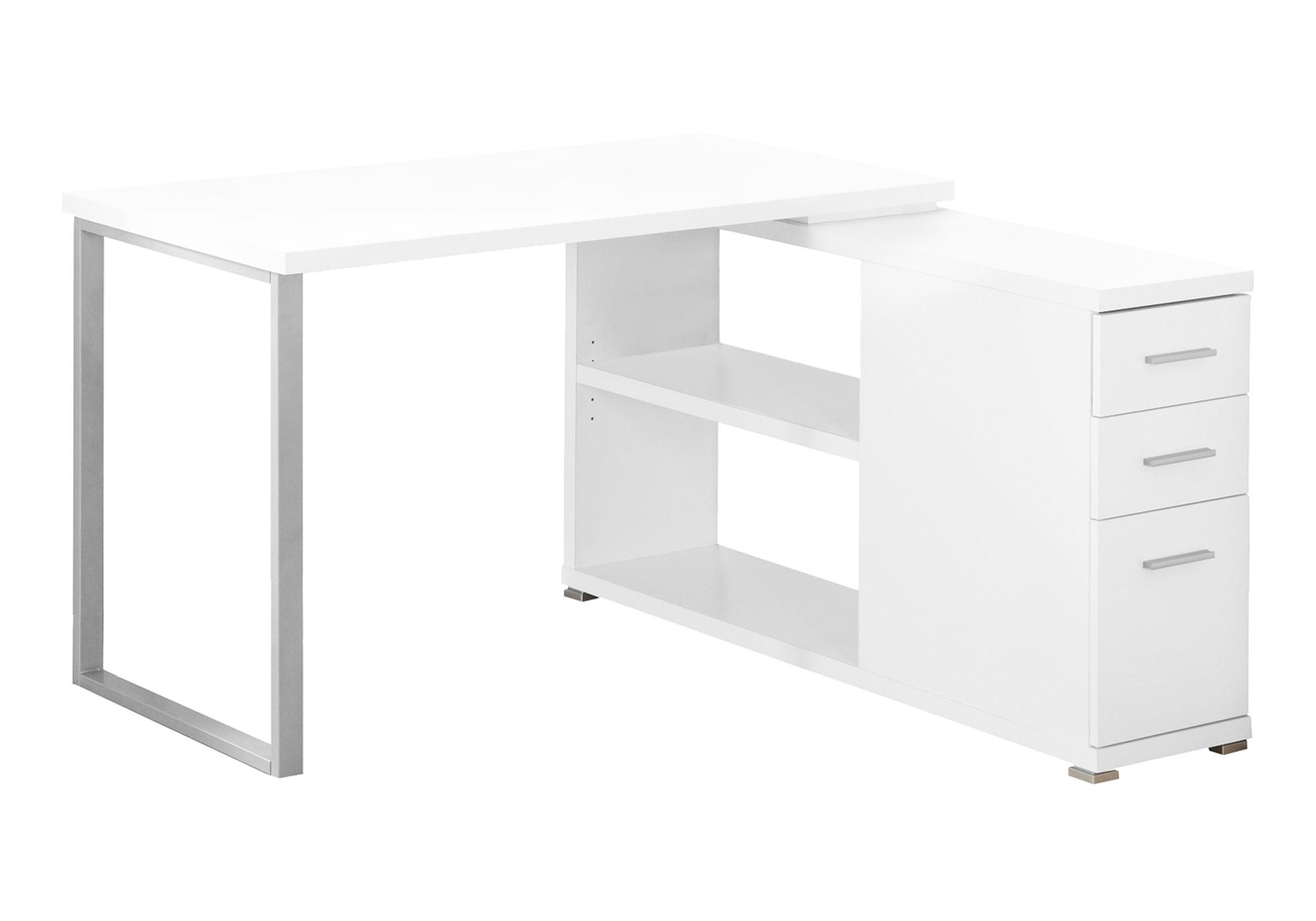 Computer Desk, Home Office, Corner, Left, Right Set - Up, Storage Drawers, L Shape, Laptop, Contemporary & Modern - White