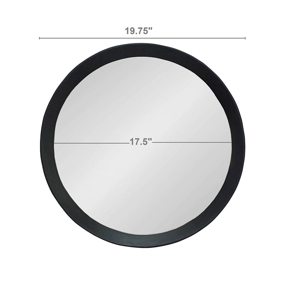 Transitional Decor Style Mango Wood Wall Mirror Wall Decor With Frame Of Solid Mango Wood For Bathroom, Entryway Console Lean Against Wall - Black