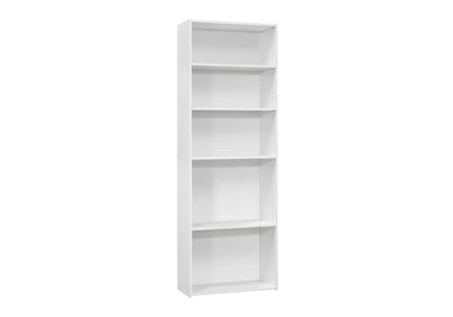 Bookshelf, Bookcase, 6 Tier, For Office, Transitional - White