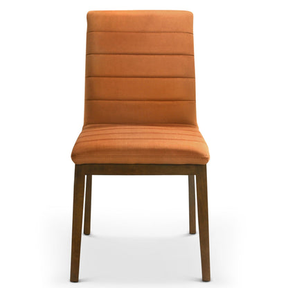 Ines - Dining Chair (Set of 2) - Brown / Burnt Orange