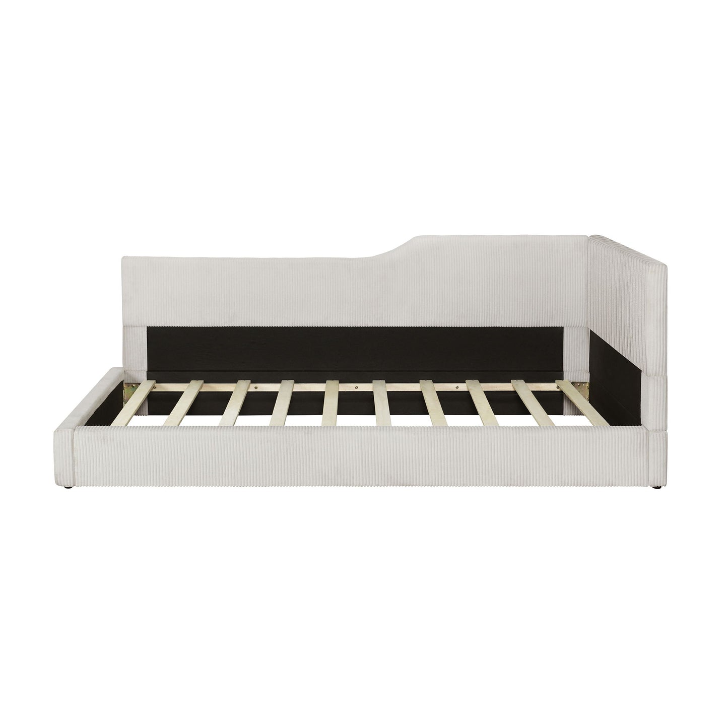 Twin Size L Shaped Upholstered Daybed - Beige