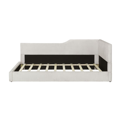 Twin Size L Shaped Upholstered Daybed - Beige