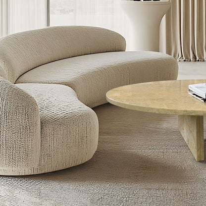 Luxury Natural Marble Coffee Table With Unique Veining - Beige / Gold / Beige / Yellow