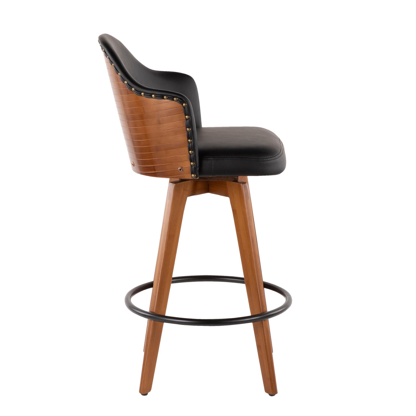Ahoy - Mid-Century Counter Stool - Walnut / Black
