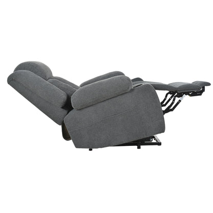Power Lift Recliner Chair - Fabric Single Sofa With Extended Footrest, Remote Control, Cup Holders, And Side Pockets For Living Room Or Home Theater - Dark Gray