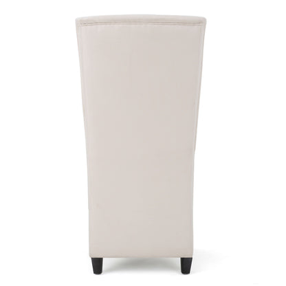 Alight - Upholstered Dining Chair With High Back And Birch Wood Legs - Beige