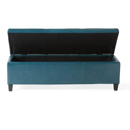 Glouster - Contemporary Storage Ottoman With Upholstered - Teal