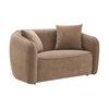Keith - Chenille Loveseat With 2 Matching Color Toss Pillows - Brown