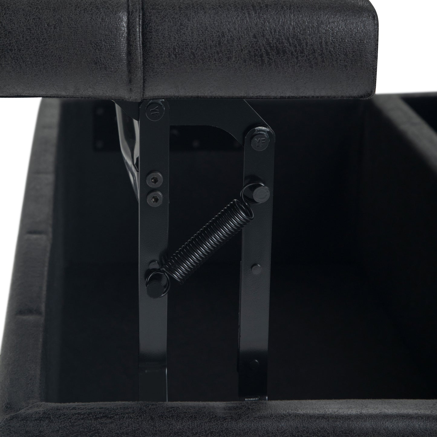 Harrison - Coffee Table Storage Ottoman - Distressed Black
