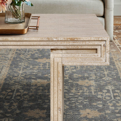 American Vintage Industrial Coffee Table, Premium Reclaimed Wood Texture, Double Tier Design - Antique Natural