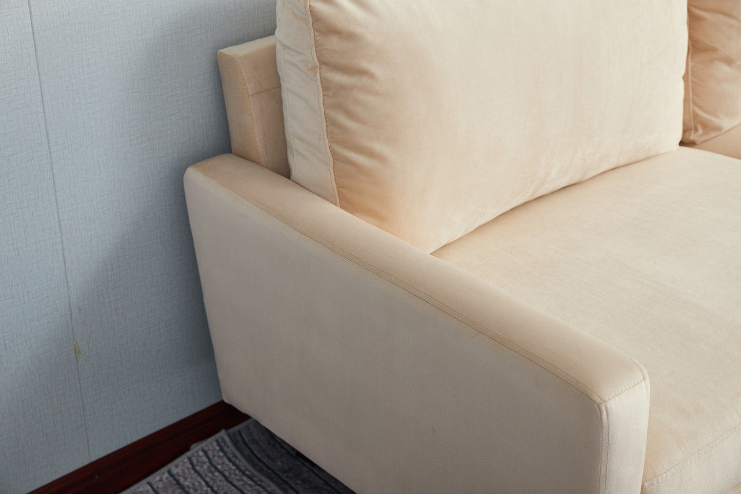 Stationary Loveseat - Beige